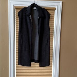 CAbi Charcoal Herringbone Vest